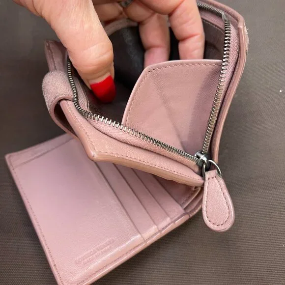 Bottega Veneta Intrecciato Weave Napa Leather Compact French Flap Wallet - Picture 9 of 12